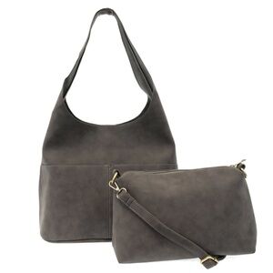 Joy Susan Slouchy Hobo Handbag Tote Faux Suede